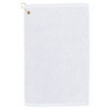 Premium Golf Towel w/ Upper Left Corner Hook & Grommet (White Embroidered)